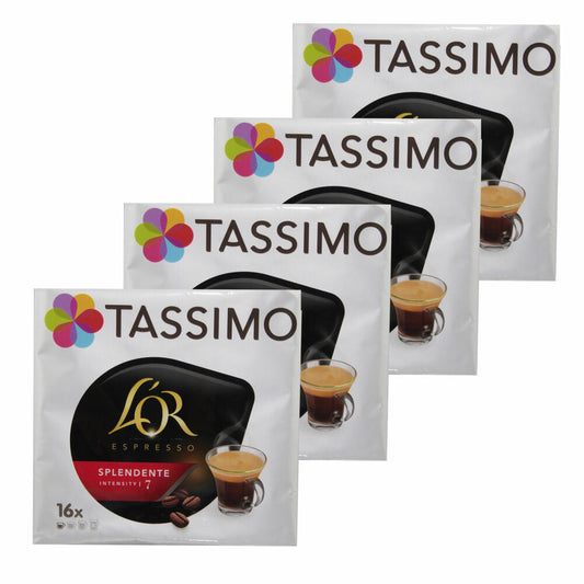 Tassimo L'Or Espresso Splendente, Kaffee, Kaffeekapsel, Gemahlener Röstkaffee, 64 T-Discs