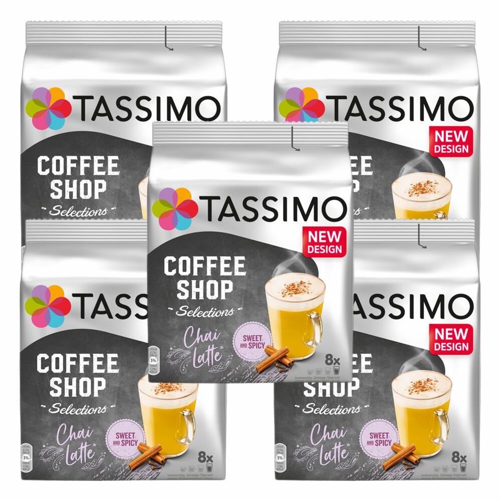 Tassimo Chai Latte 5er Set, Coffee Shop Selections, Chai Tee, Heißgetränk, 5 x 8 T-Discs / Portionen