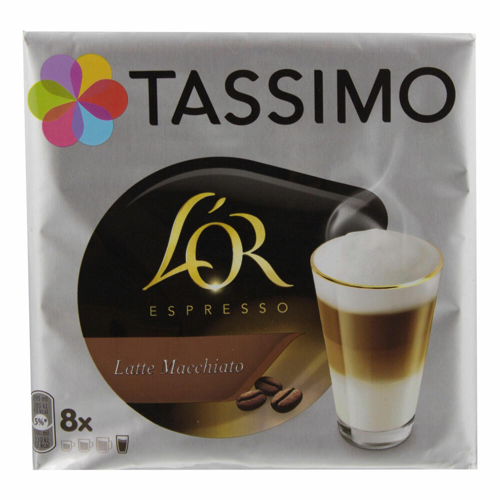 Tassimo LOr Espresso Latte Macchiato, Kaffee, Kaffeekapsel, T-Disc, Milchkaffee, 16 Portionen