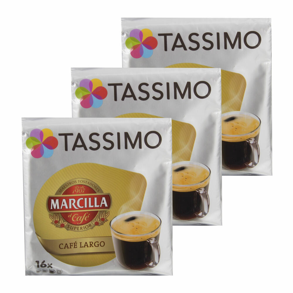 Tassimo Marcilla Café Largo, Kaffee, Kaffeekapsel, Gemahlener Röstkaffee, 48 T-Discs