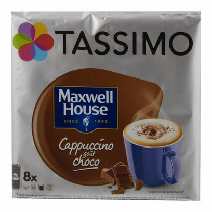 Tassimo Maxwell House Cappuccino Choco, Kaffee, Kaffeekapsel, T-Disc, Schokolade, 32 Portionen