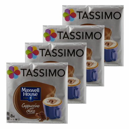 Tassimo Maxwell House Cappuccino Choco, Kaffee, Kaffeekapsel, T-Disc, Schokolade, 32 Portionen