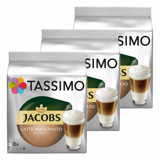 Tassimo Jacobs Latte Macchiato Classico, Kaffee, Milchkaffee, Kapsel, 48 T-Discs (24 Portionen)