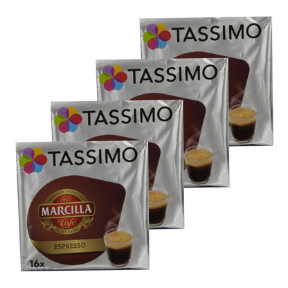 Tassimo Marcilla Espresso, Kaffee, Kaffeekapsel, Gemahlener Röstkaffee, 64 T-Discs