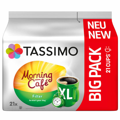 Tassimo Morning Cafe Filter Big Pack, Kaffee, Kaffeekapseln, gemahlener Röstkaffee, 21 T-Discs