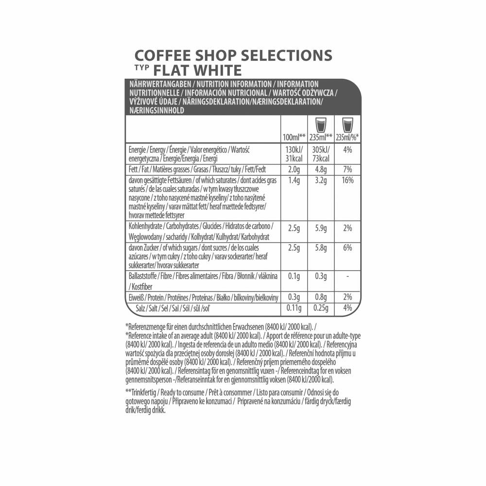 Tassimo Flat White, Coffee Shop Selections, Kaffee, Kaffeegetränk, 220 g, 16 T-Discs / 8 Portionen