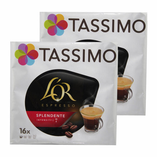 Tassimo L'Or Espresso Splendente, Kaffee, Kaffeekapsel, Gemahlener Röstkaffee, 32 T-Discs