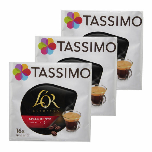 Tassimo L'Or Espresso Splendente, Kaffee, Kaffeekapsel, Gemahlener Röstkaffee, 48 T-Discs