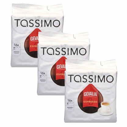 Tassimo Gevalia Espresso, 3er Pack, Kaffee, Kaffeekapsel, gemahlener Ršstkaffee, 48 T-Discs