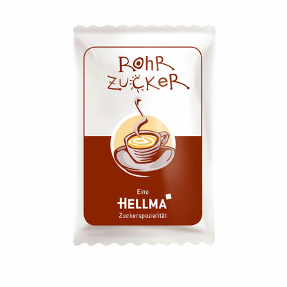 HELLMA Rohrzucker-Sachets, Zuckerspezialität für Gastro und Hotel, Zucker, 2000 x 4.6 g