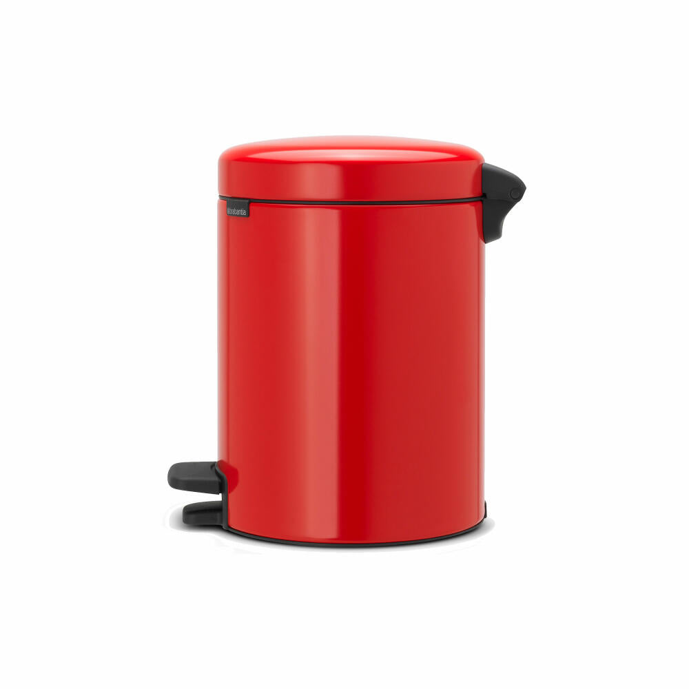 Brabantia Newicon Treteimer, Mülleimer, Abfalleimer, Passion Red, Rot, 5 L, 112089
