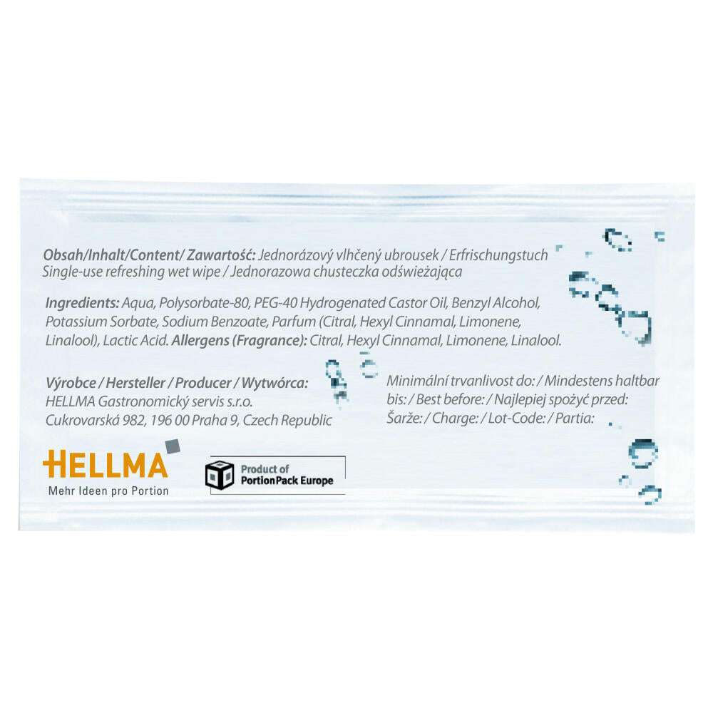 HELLMA Erfrischungstücher BE FRESH, Reinigungstücher, feuchte Tücher, 400 Stück, 60000140