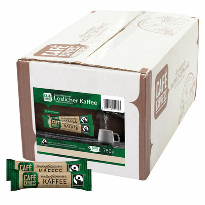 Café Express Kaffeesticks entkoffeiniert, löslicher decaf Kaffee, Instantkaffee, 500 x 1.5 g