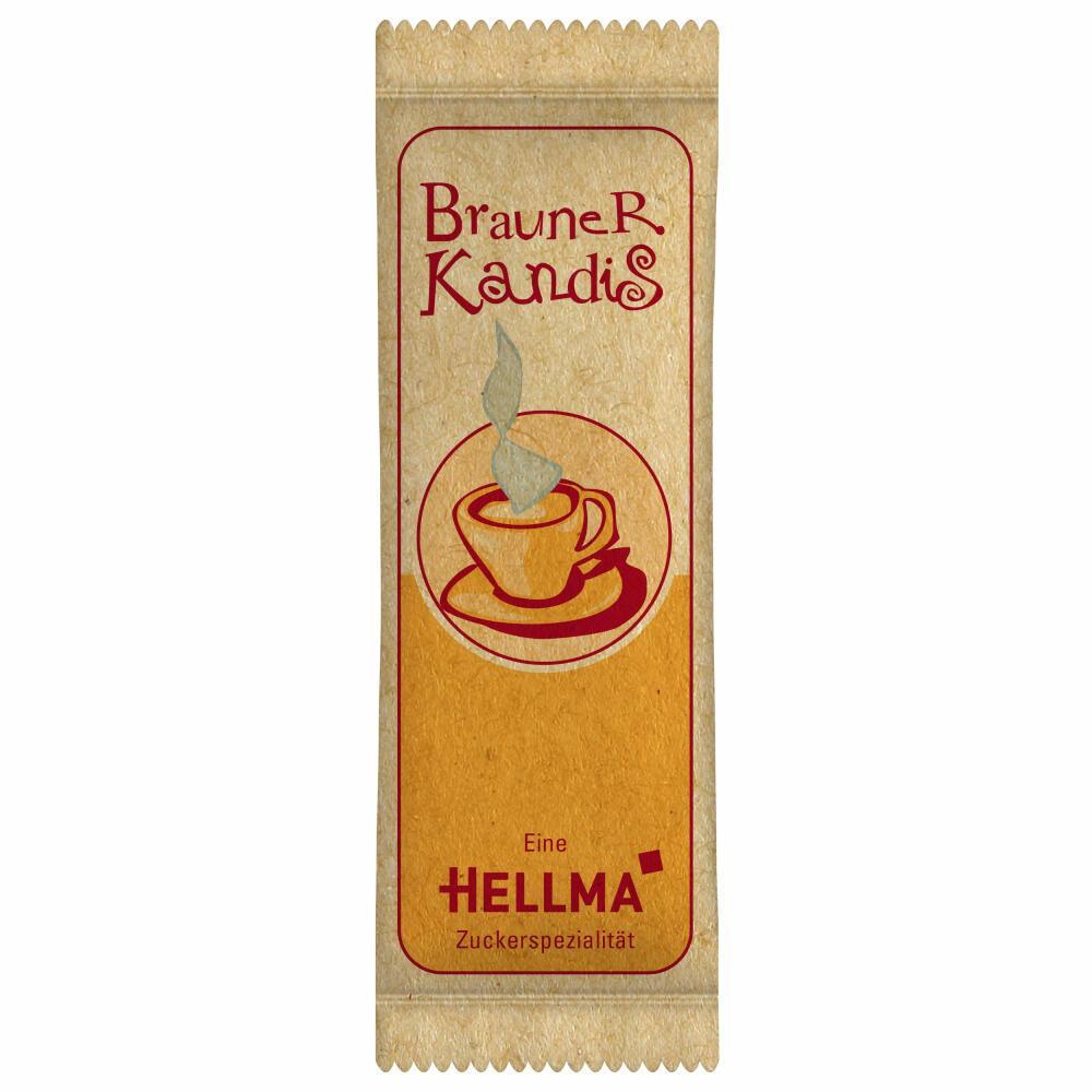 HELLMA Kandiszucker-Sachets Braun, Kandis für Gastro und Hotel, Zucker, 1000 x 6g