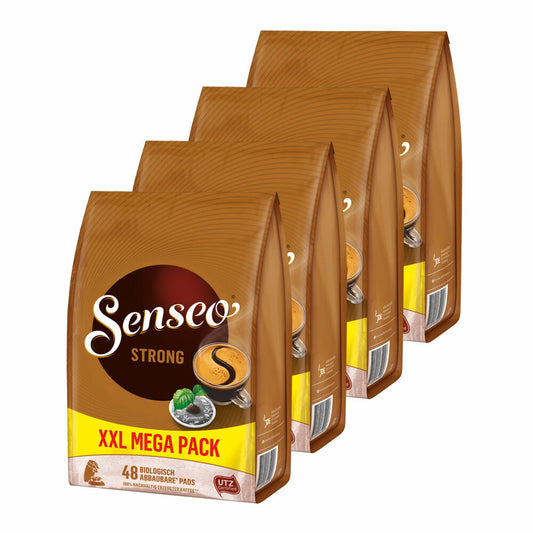 Senseo Kaffeepads Strong / Kräftig, 4er Pack, Kraftvoller Geschmack, Kaffee, 192 Pads