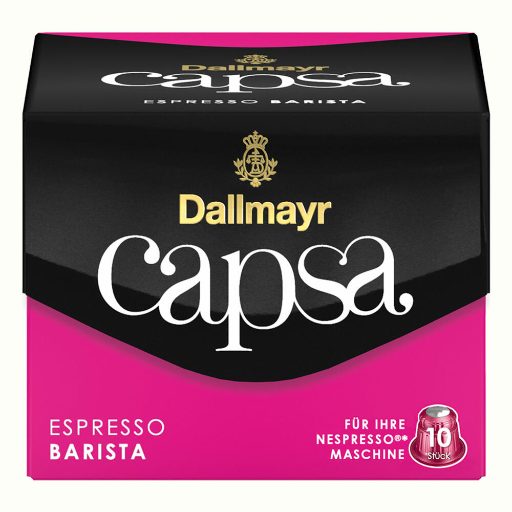 Dallmayr Capsa Espresso Barista, Nespresso Kompatibel Kapsel, Kaffeekapsel, Espressokapsel, Röstkaffee, Kaffee, 50 Kapseln