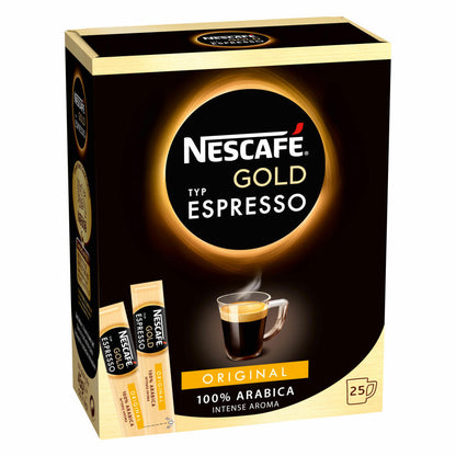 Nescafé Gold Typ Espresso, Löslicher Kaffee, Instantkaffee, Instant, Stick, 6 x 25 Sticks