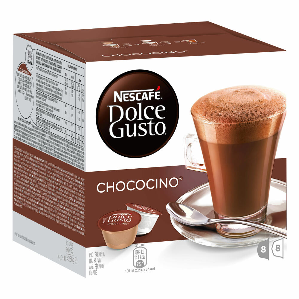Nescafé Dolce Gusto Chococino Kakao 6er Set, Kakaokapsel, Schokolade, 16 Kapseln (8 Portionen)