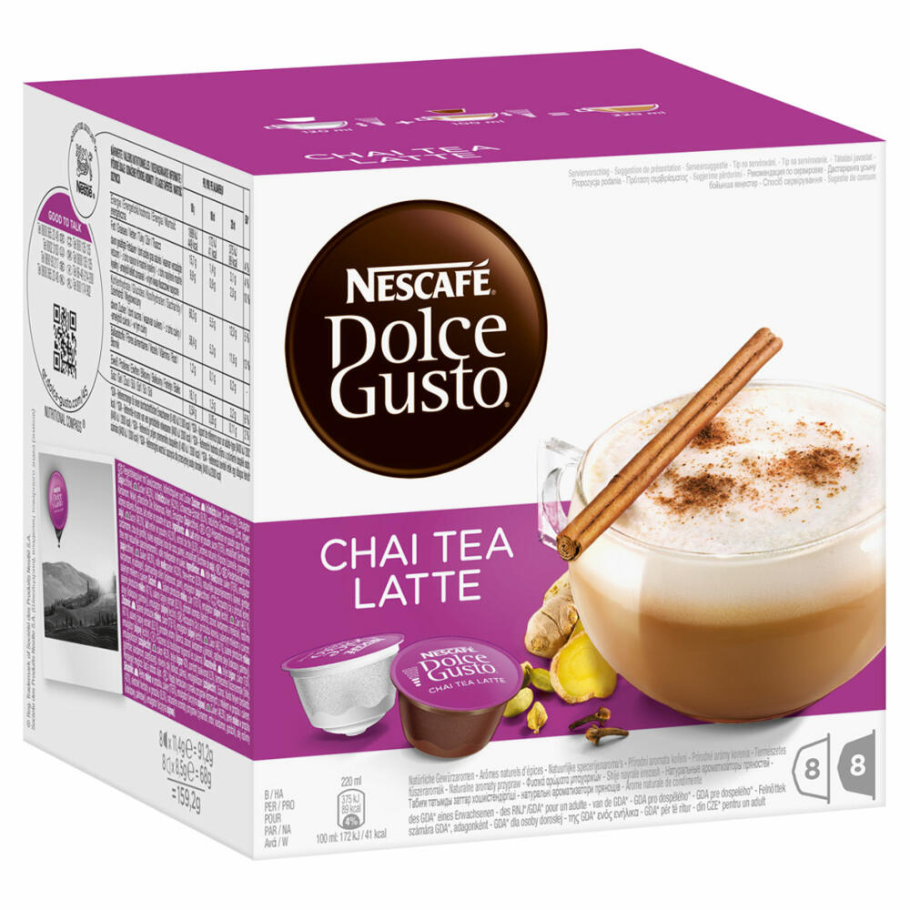 Nescafé Dolce Gusto Chai Tea Latte, Tee, Teekapsel, 5er Pack, 5 x 16 Kapseln (40 Portionen)