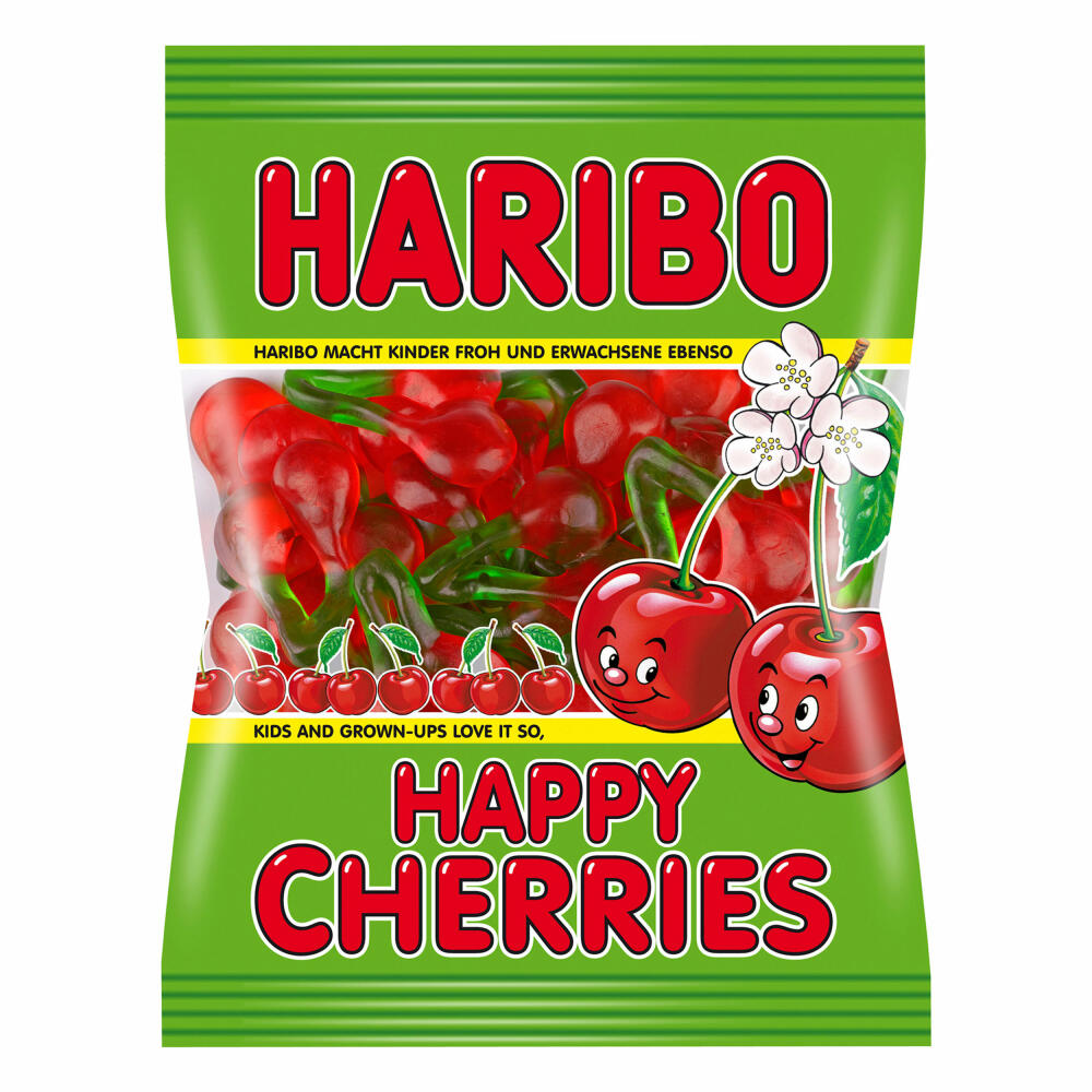 Haribo Happy Cherries, 3er Pack, Gummibärchen, Weingummi, Fruchtgummi, Im Beutel, Tüte