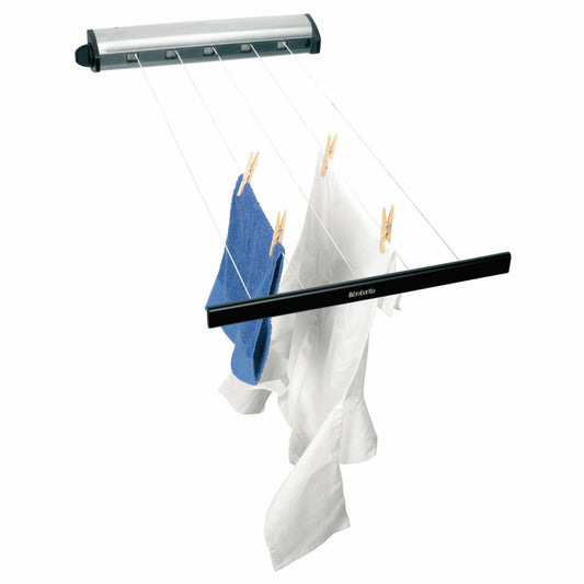 Brabantia Herausziehbare Wäscheleine,Wäschetrockner, Edelstahl, 22 Meter, 385766