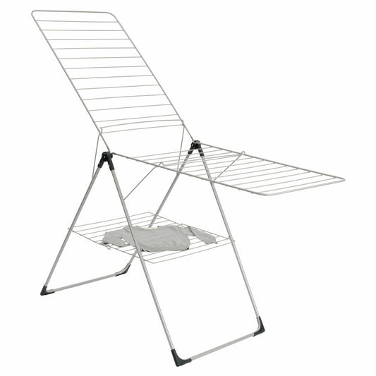Brabantia Drying Rack T-Model, Clothes Rack, Tumble Dryer, Metallic Grey, 20 Meters, 350184