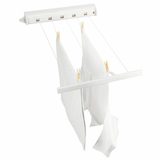Brabantia Herausziehbare Wäscheleine, Wäschetrockner, Weiß, 22 Meter, 385728
