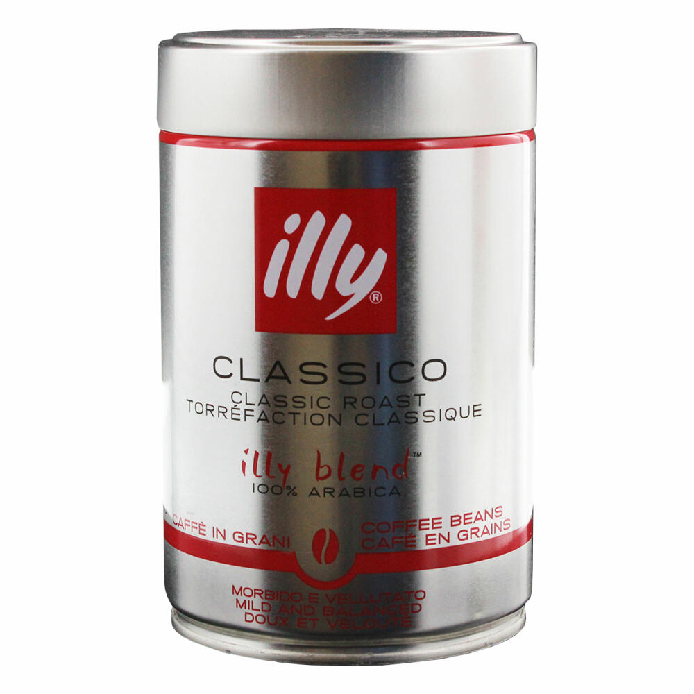 Illy Espresso, 100% Arabica Kaffee, ganze Bohnen, mittlerer Röstgrad, Dose, 12er Pack, 12 x 250g
