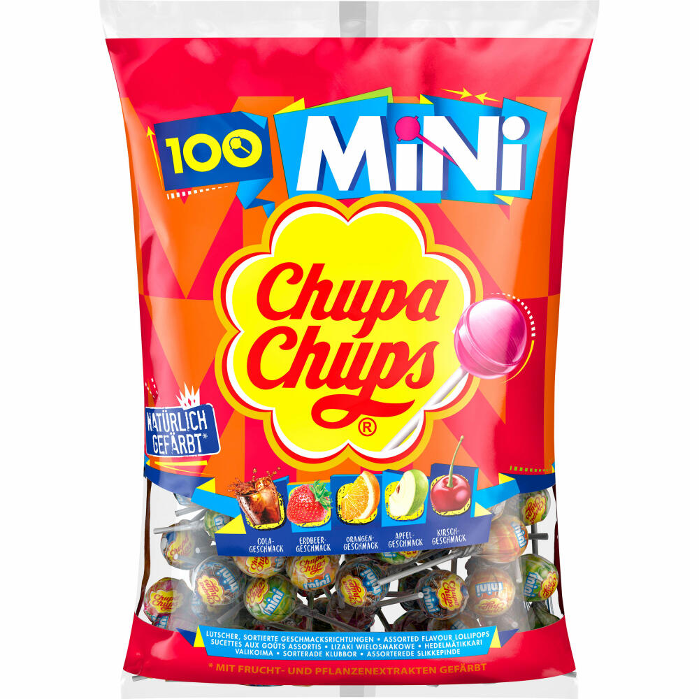 Chupa Chups Mini, Frucht Lutscher, Lolli, Lolly, im Beutel, 100 Stück, 600 g