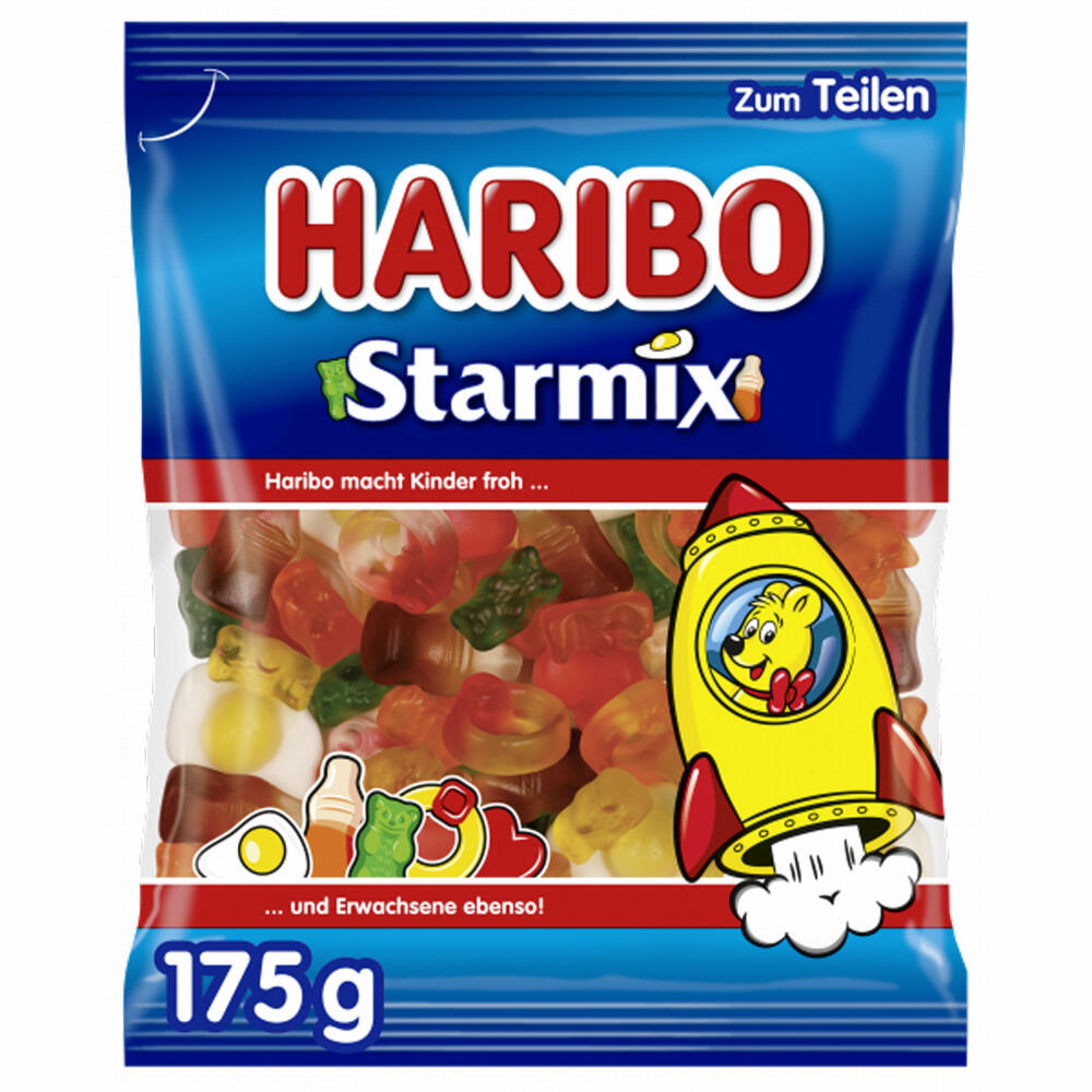 Haribo Starmix, Fruchtgummi, Schaumzucker, im Beutel, Tüte, 175 g
