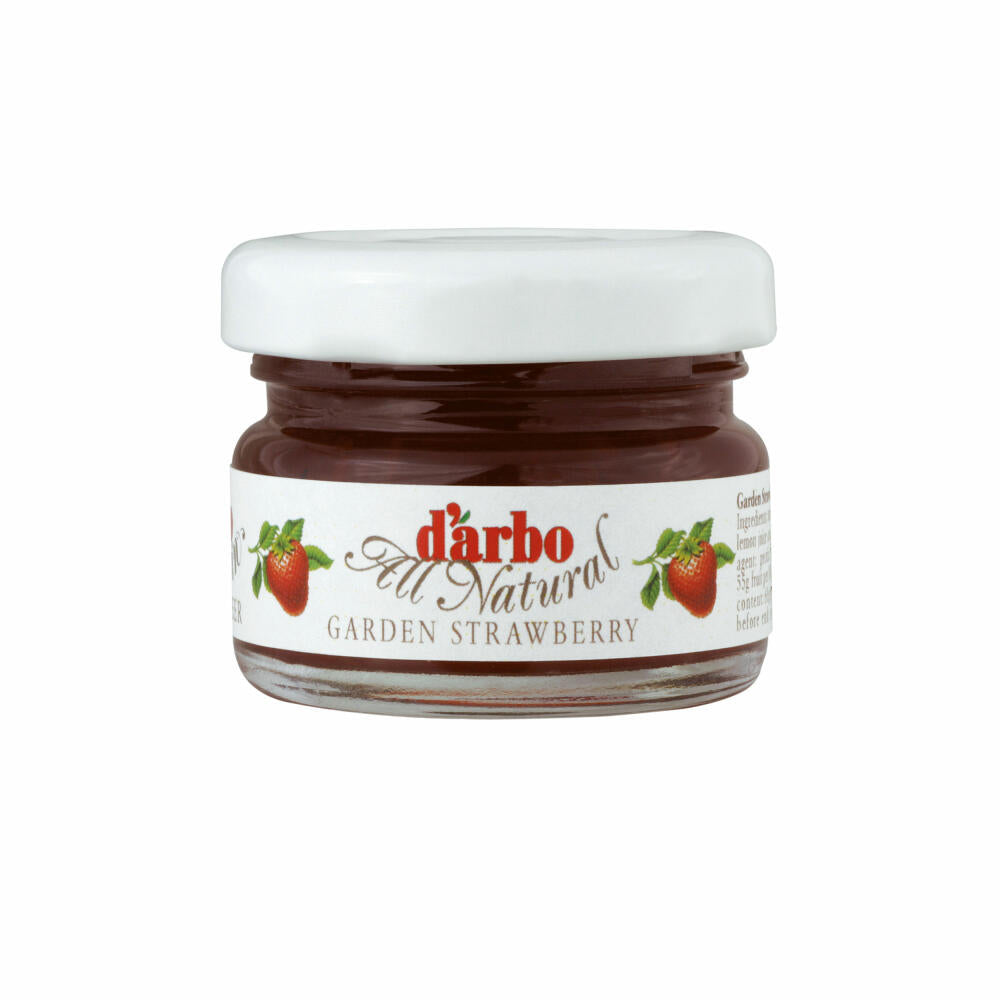 Darbo Erdbeer Konfitüre im Miniglas, Brotaufstrich, Brot Aufstrich, Marmelade, für Gastro, Hotel, Büro, Kantine, 60 Stück á 28 g
