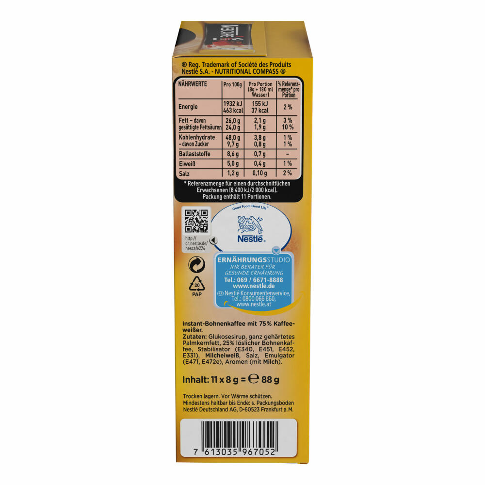 Nescafé 2in1 Stix, 8er Set, Kaffee mit Creamer / Kaffeeweißer, Instant Milchkaffee