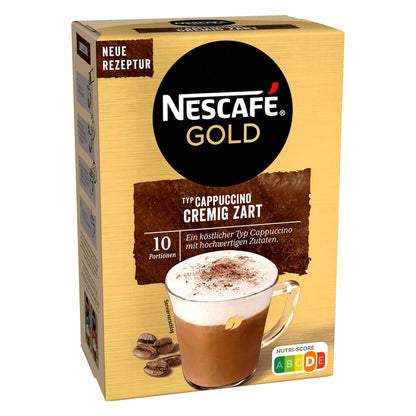 Nescafé Gold Typ Cappuccino Cremig Zart, Löslicher Bohnenkaffee, Instantkaffee, Kaffee, 3 x 10 Portionen