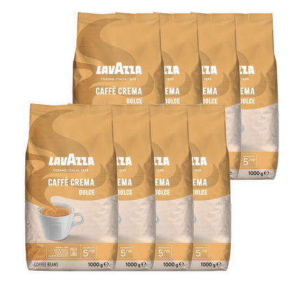 Lavazza Kaffee Caffe Crema Dolce, ganze Bohnen, Bohnenkaffee, Set, 8 x 1000 g