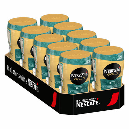 Nescafé Gold Typ Latte, Löslicher Bohnenkaffee, Instantkaffee, Kaffee, Dose, 10 x 250 g