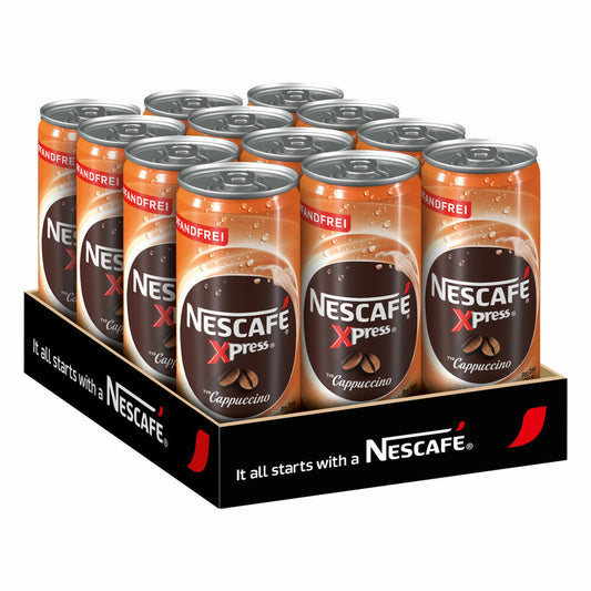 Nescafé Xpress Cappuccino, Kaffee, Eiskaffee, Milchkaffee, Frappé, 12 x 250 ml Dose