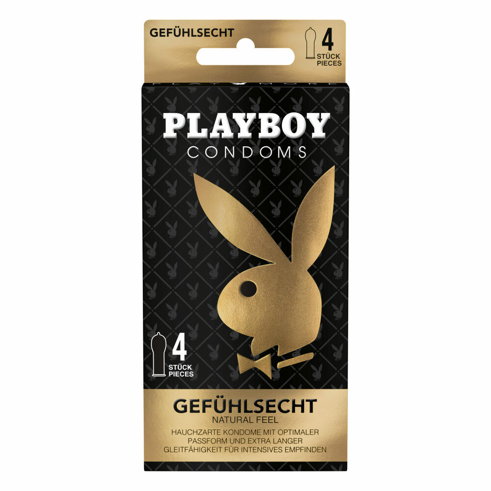 Playboy Condoms Kondome Gefühlsecht 10er Set, Verhütungsmittel, Intensiv, 56 mm, 10 x 4 Stück