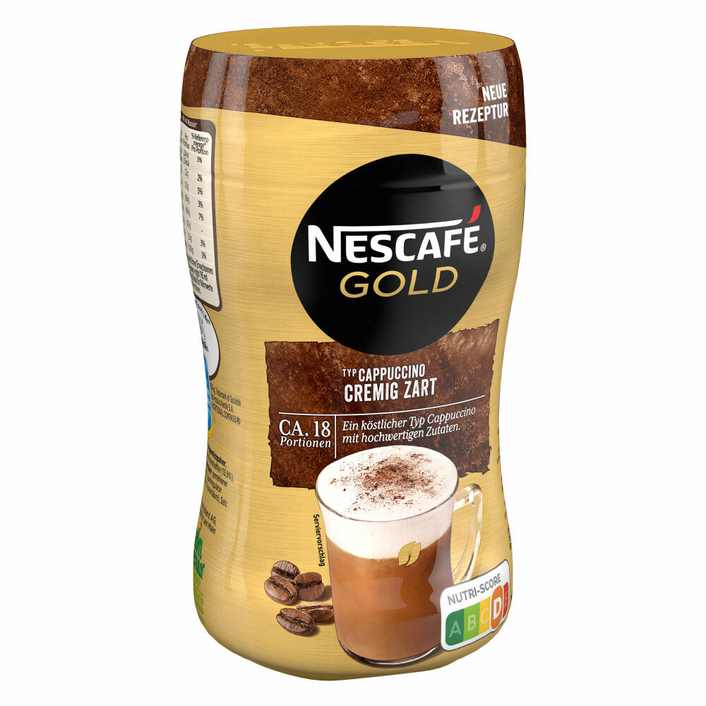 Nescafé Gold Typ Cappuccino Cremig Zart, Löslicher Bohnenkaffee, Instantkaffee, Instant Kaffee, Dose, 10 x 250 g