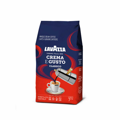 Lavazza Crema e Gusto Classico, Ganze Bohnen, Kaffeebohnen, Kaffee, Espresso, Bohnenkaffee, 1 kg