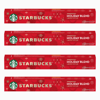 Starbucks Holiday Blend, Kaffee, Röstkaffee, Nespresso kompatibel, Kaffeekapseln, 4 x 10 Kapseln