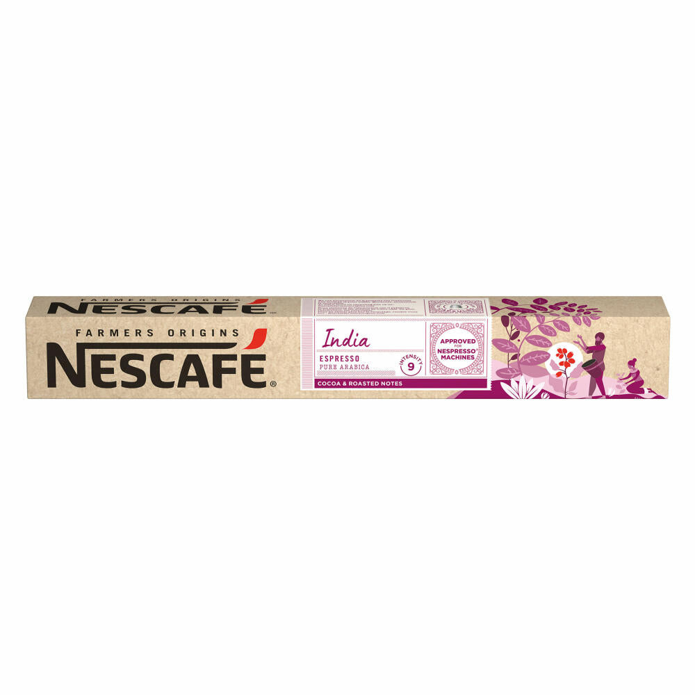 Nescafé Espresso India, Farmers Origins, Nespresso Kaffeekapseln, 10 Stück, 53 g