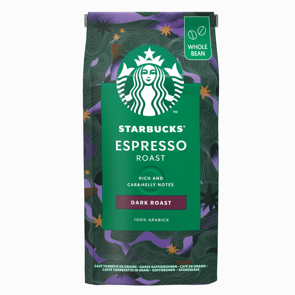 Starbucks Espresso Roast Kaffee, 2er Set, Dark Roast, Röstkaffee, Vollmundig, Ganze Bohnen, 2 x 200 g