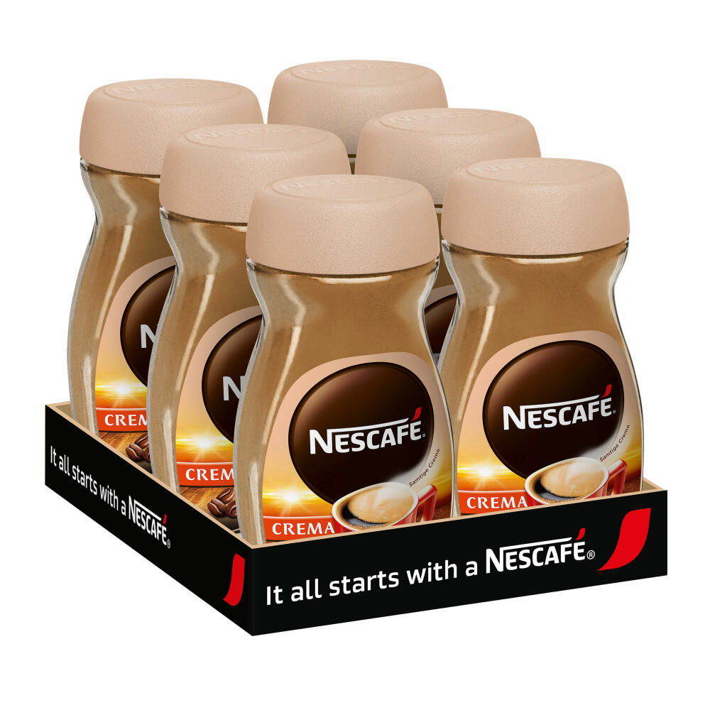 Nescafé Classic Crema 6er Set, löslicher Bohnenkaffee, Kaffee, 6 x 200 g für insgesamt 600 Tassen