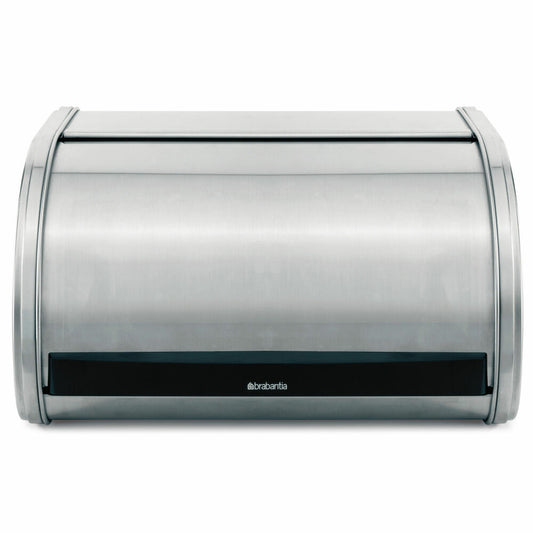 Brabantia Single Bread Bin/Rolling Bread Bin, Bread Box, Metal Bread Container, Matt Stainless Steel, 348907