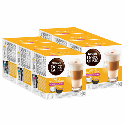 Nescafé Dolce Gusto Latte Macchiato Light, weniger Kalorien, Kaffee, Kaffeekapsel, 6er Pack, 6 x 16 Kapseln (48 Portionen)