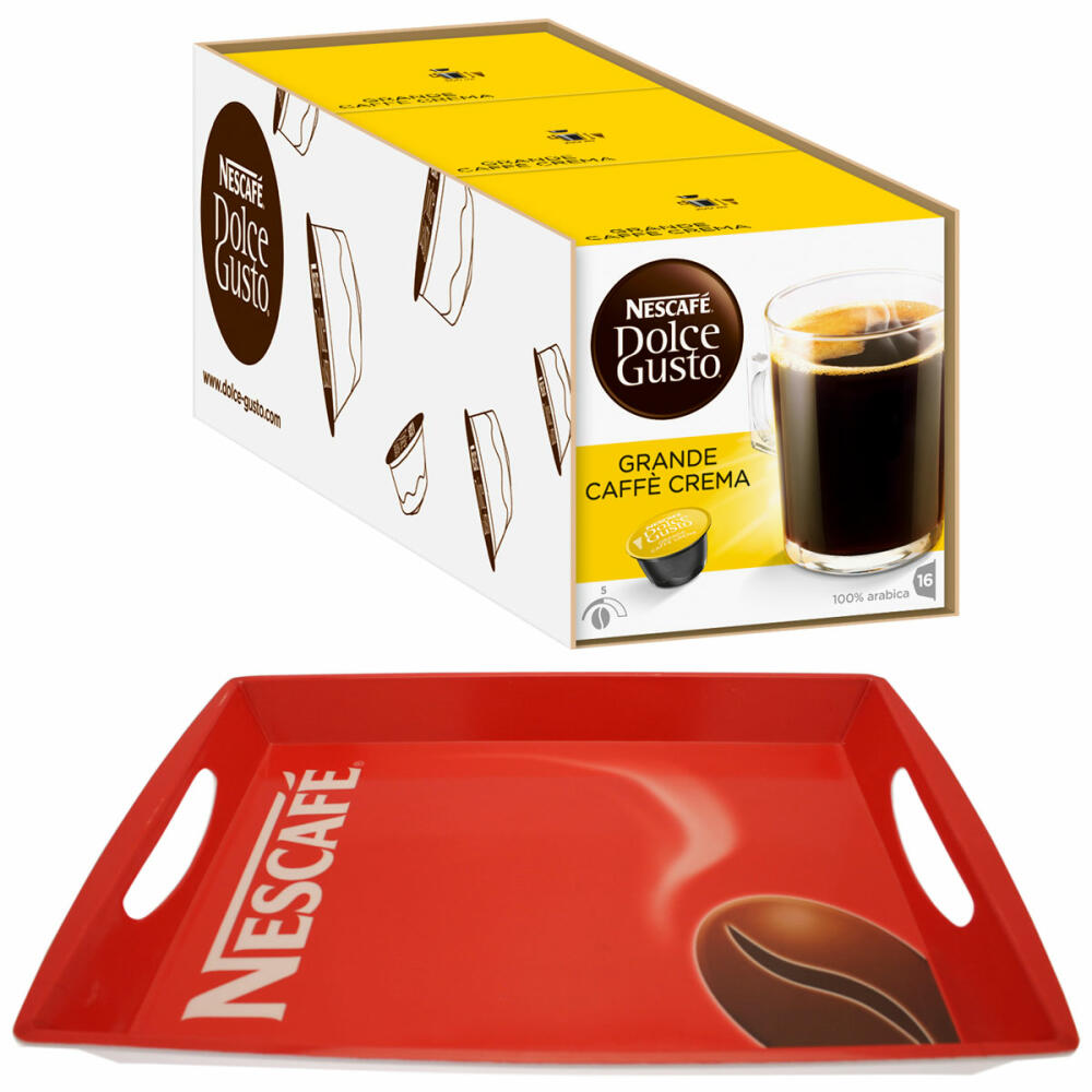Nescafé Dolce Gusto 1.Advent-Se, Weihnachts-Sett: 3x Caffè Crema Grande + Nescafé Tablett
