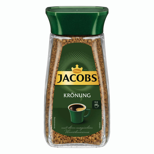 Jacobs Krönung, Löslicher Kaffee, Instantkaffee, Instant Kaffee, Löskaffee, Glas, 200 g