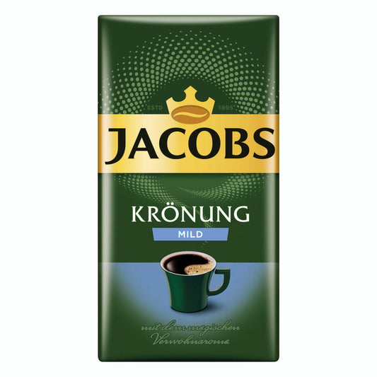 Jacobs Krönung Mild Gemahlen, gemahlener Röstkaffee, Filterkaffee, Kaffee, 12 x 500 g