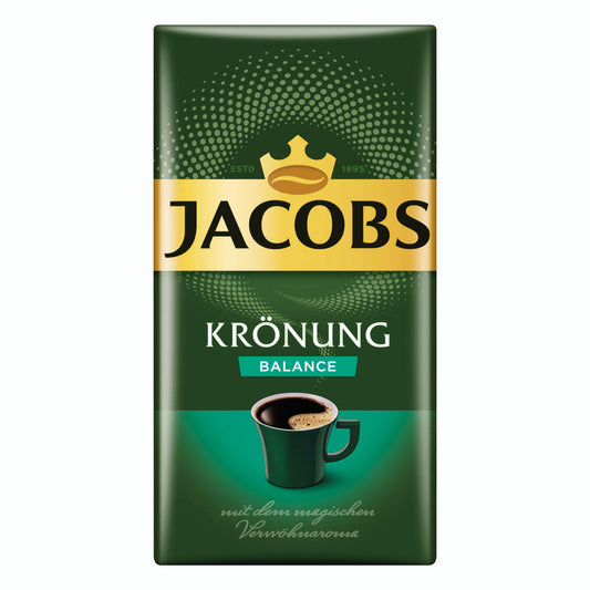 Jacobs Krönung Balance Gemahlen, gemahlener Röstkaffee, Filterkaffee, Kaffee, 12 x 500 g