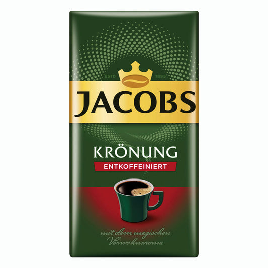 Jacobs Krönung Entkoffeiniert, gemahlener Röstkaffee, Filterkaffee, Kaffee, 12 x 500 g